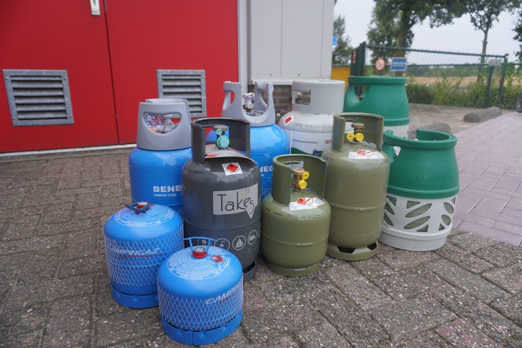 Overzicht gasflessen propaan verkrijgbaar bij Van REES Trailers